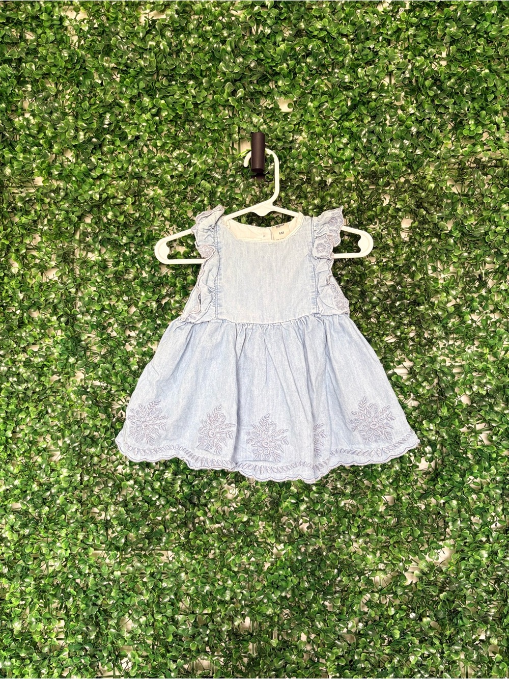 OshKosh B'gosh Light Blue Embroidered Ruffle Dress